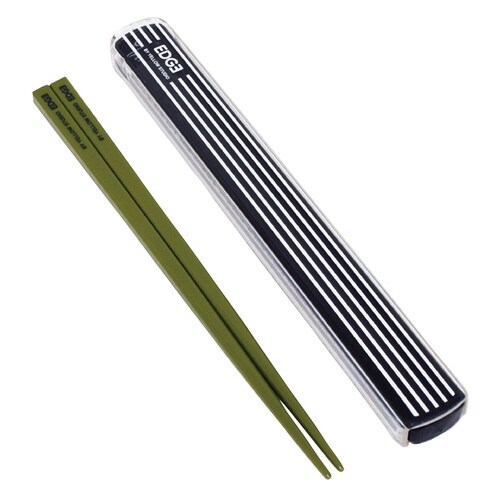 箸箱セット 箸 19.5cm EDGE カーキ