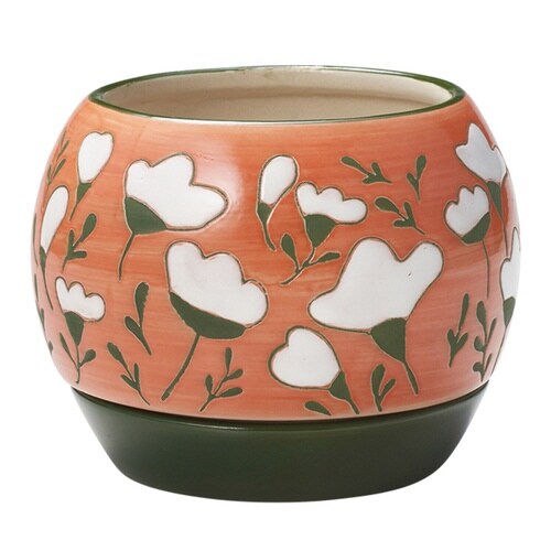 植木鉢 チェリッシュポット 3号用 オレンジ