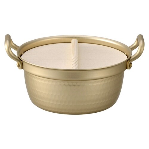 両手鍋 18.5cm 小伝具 アルミ段付鍋 木蓋付