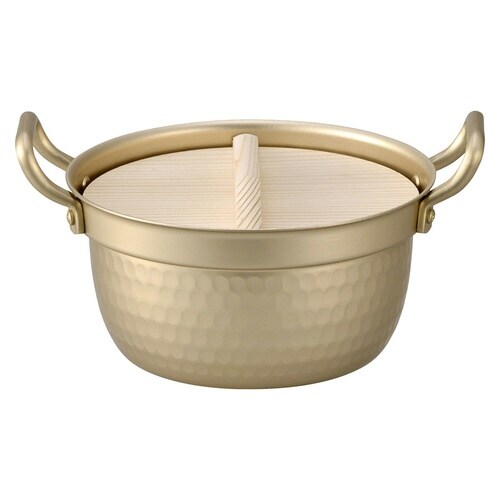 両手鍋 15.5cm 小伝具 アルミ段付鍋 木蓋付