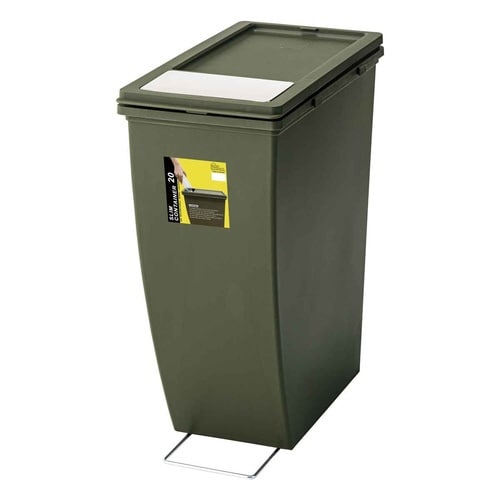 ゴミ箱 20L スリムコンテナ プッシュ グリーン