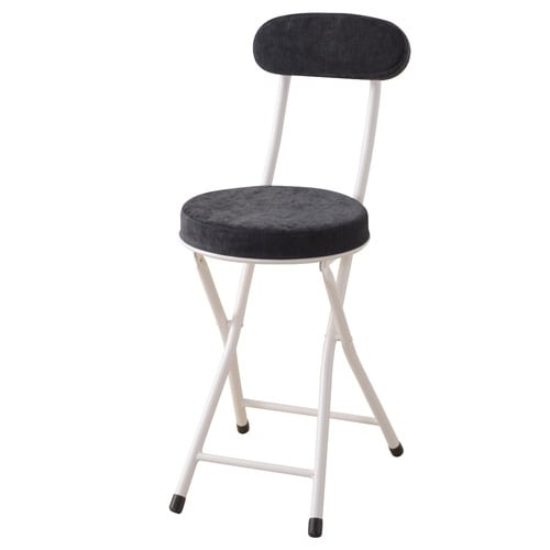 折りたたみ椅子 座面高47cm ブラック