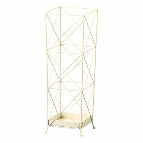 傘立て 屋内 格子 スチール アイボリー