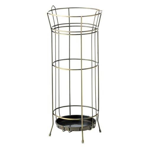 傘立て 屋内 円柱 スチール アンティークゴールド