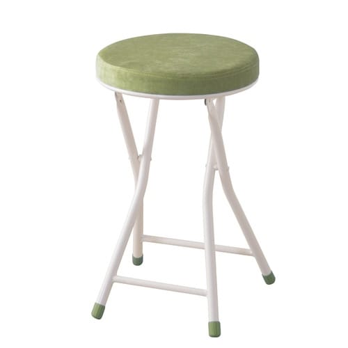 折りたたみ椅子 高さ49cm クッション グリーン