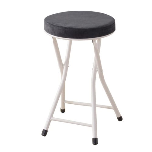 折りたたみ椅子 高さ49cm クッション ブラック