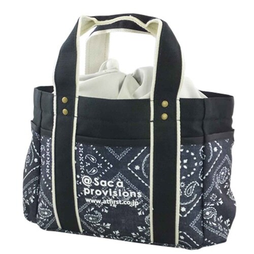 ランチバッグ 保冷 トート バンダナ ブラック