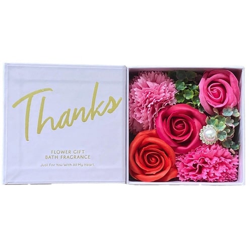 メッセージボックス 花のカタチの入浴剤 レッド