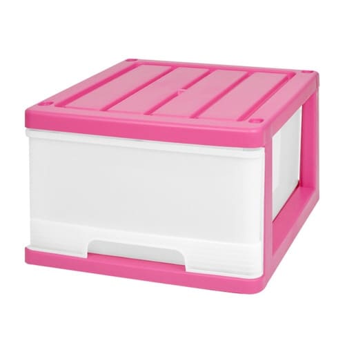 収納ケース 深型 1段 引き出し ピンク