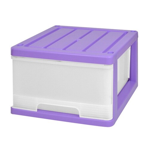 収納ケース 深型 1段 引き出し バイオレット