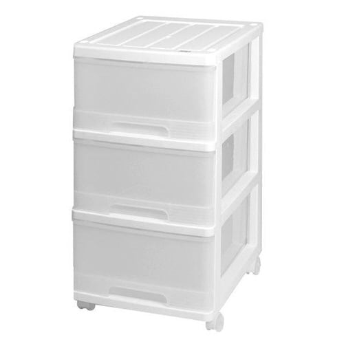 収納ケース 深型 3段 引き出し ホワイト