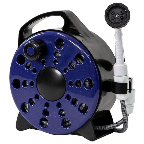 ホース ホースリール 15m 散水ホース ブルー