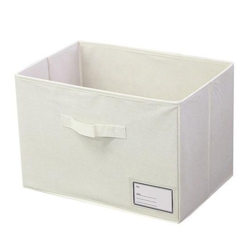 収納ケース 布 不織布 見出し付き アイボリー