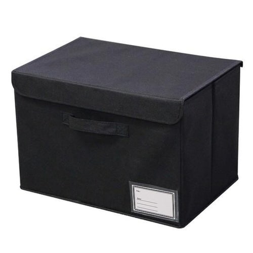 収納ケース 布 不織布 フタ付き ブラック