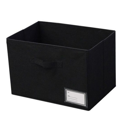 収納ケース 布 不織布 見出し付き ブラック