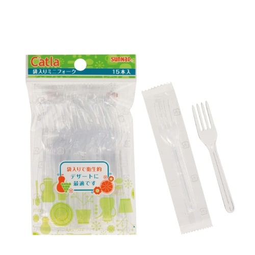 袋入りミニフォーク 10cm 15本入 使い捨て