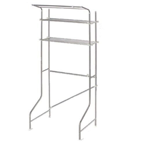 洗濯機 ラック スライド棚2段ハンガーバー付