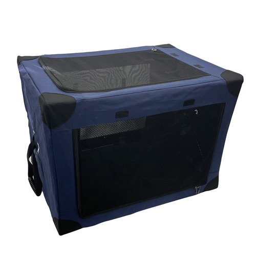 ペットキャリー 折りたたみ 簡単 ネイビー