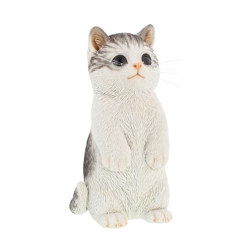 ガーデンオーナメント キャット 立っち 猫 サバ白