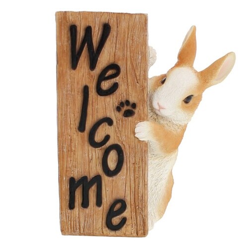 ガーデンオーナメント ウェルカム シバ ウサギ
