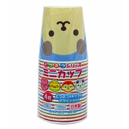紙コップ 100ml 20個入 どうぶつ