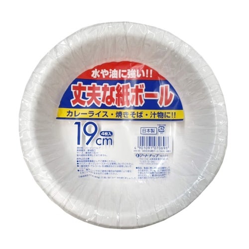 紙皿 ボウル 使い捨て 19cm 4枚入