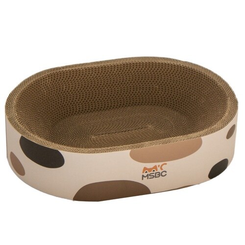 爪とぎ 楕円ボウル 三毛 猫 段ボール