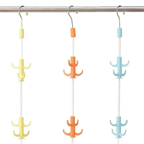 フック 高さ125cm クローゼット収納 オレンジ
