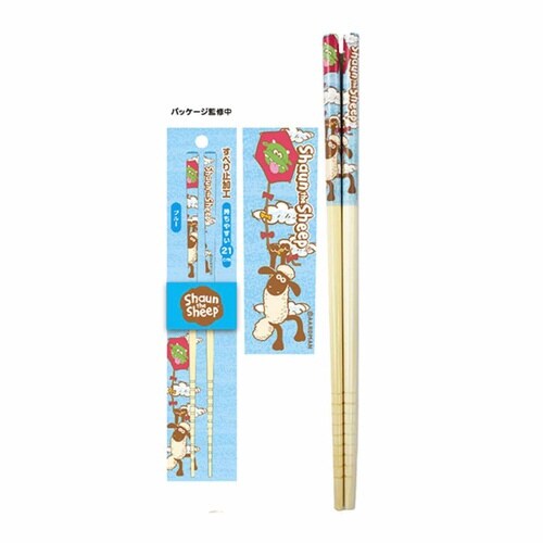 箸 21cm ひつじのショーン 竹 ブルー