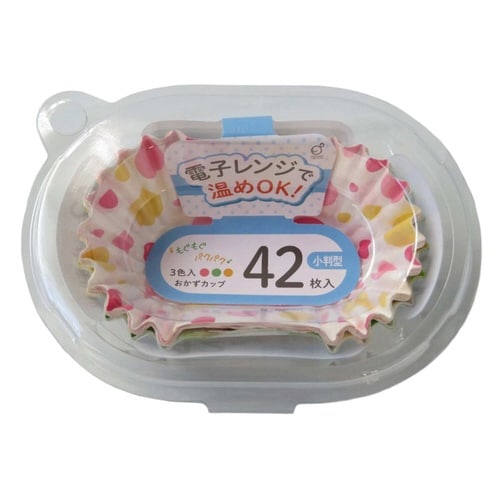 おかずカップ 42枚入 ドット柄 小判型