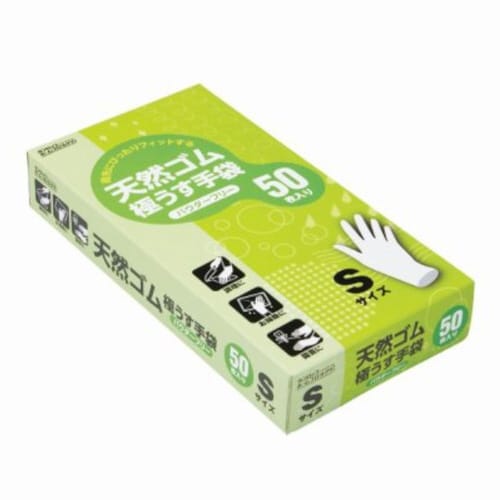 ゴム手袋 極うす手袋 パウダーフリー Sサイズ