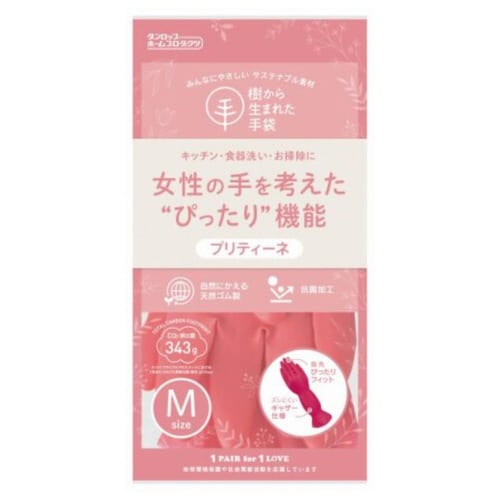 ゴム手袋 手袋 プリティーネ レッド Mサイズ