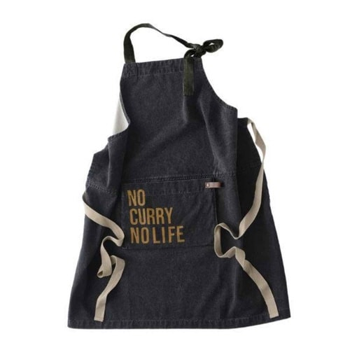 エプロン プリントウォッシュエプロン ブラック