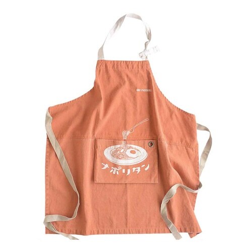 エプロン 綿100% ポケット付き オレンジ