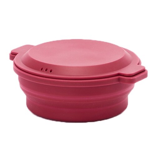 スチーマー 電子レンジ ワインレッド