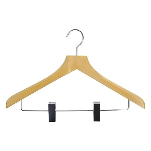 天然木製ハンガー クリップタイプ 43cm