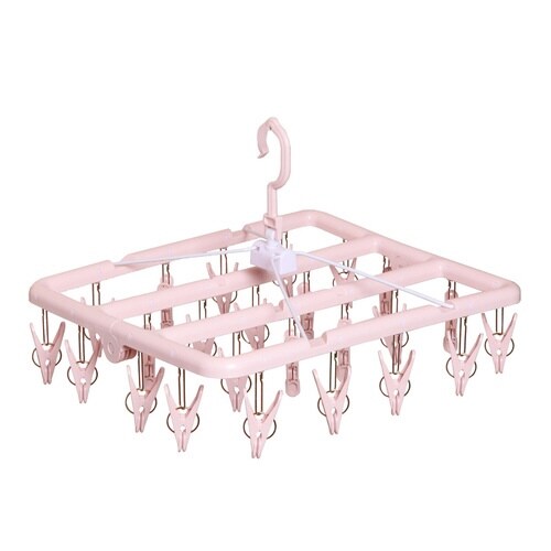 洗濯ハンガー 引っ張るだけ ピンク