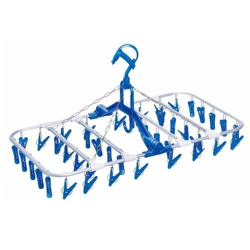 洗濯ハンガー アルミ角ハンガー ピンチ42個付