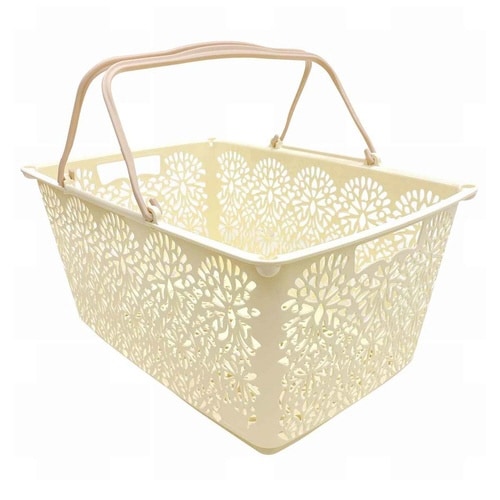 マハロバスケット 買い物かご フローラホワイト