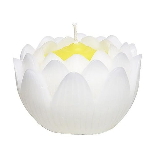 ローソク 蓮の花 大 ホワイト 箱入 24時間