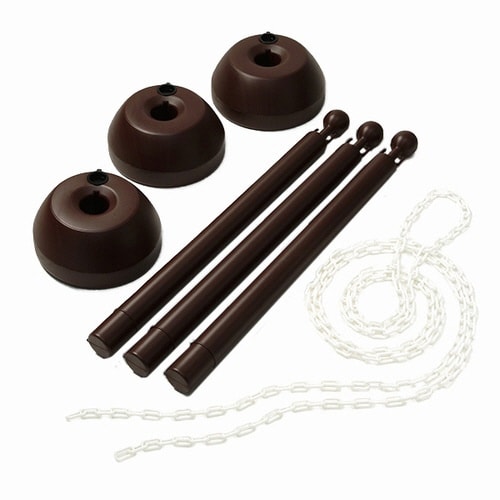 駐車場スタンド チェーン付き 3本入り ブラウン