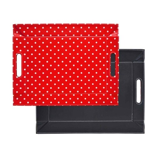 トレー ノンスリップ ピュアドットレッド×ブラック