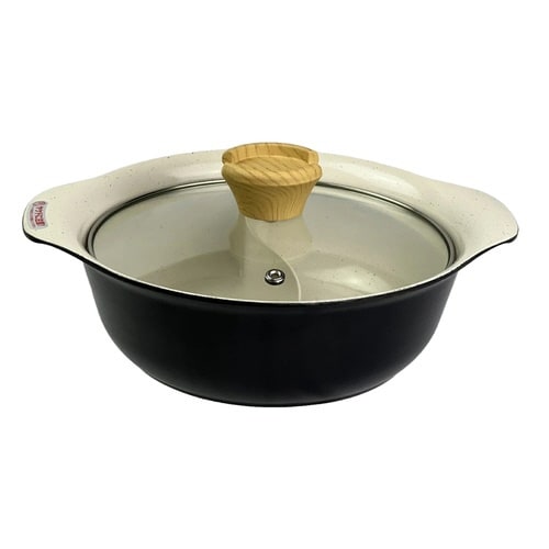 仕切り鍋 20cm IH対応 ブラック