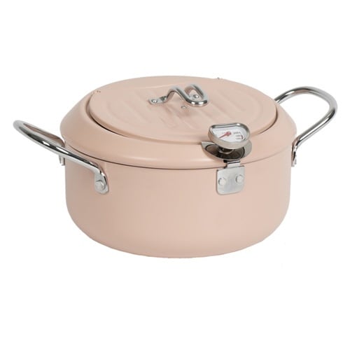 天ぷら鍋 20cm IH対応 鉄製 ピンク