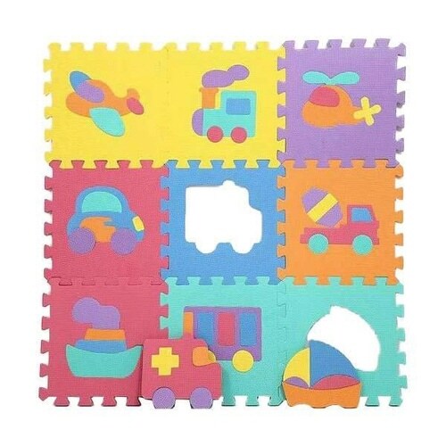 パズルマット ジョイントマット 乗り物 9枚入り