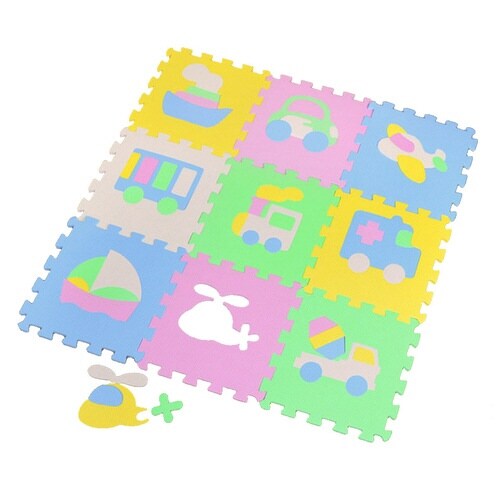 パズルマット ジョイントマット 乗り物 9枚入り