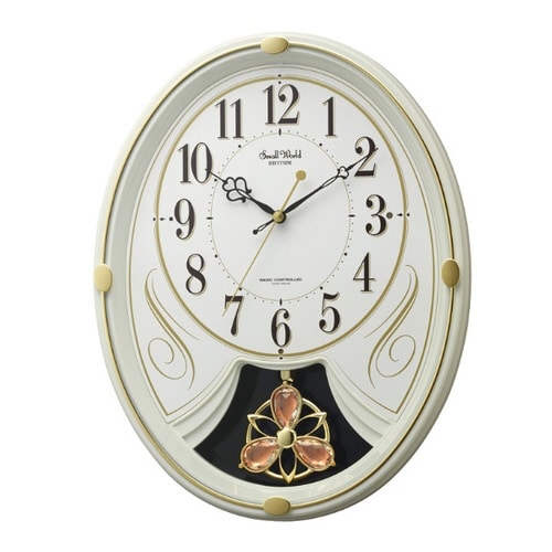 振り子時計 スモールワールドリリィ ホワイト