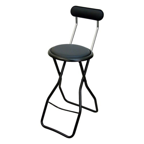 折りたたみ椅子 座面高60cm ブラック