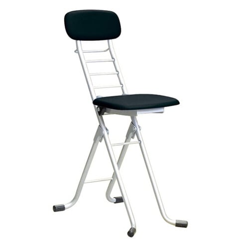 折りたたみ椅子 高さ調節 6段階調節 ブラック