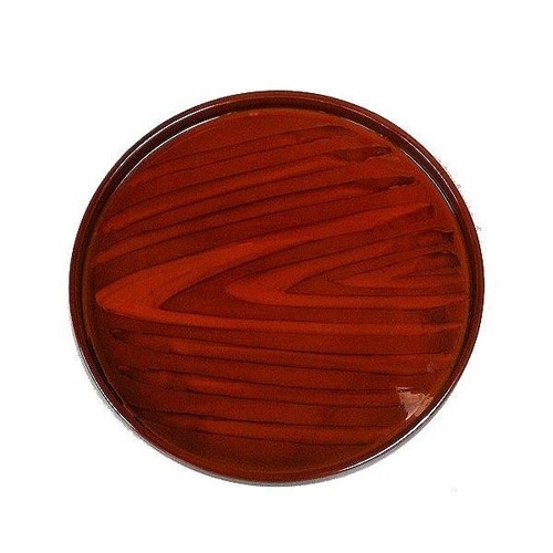 トレー 丸盆 杢目塗り 24cm